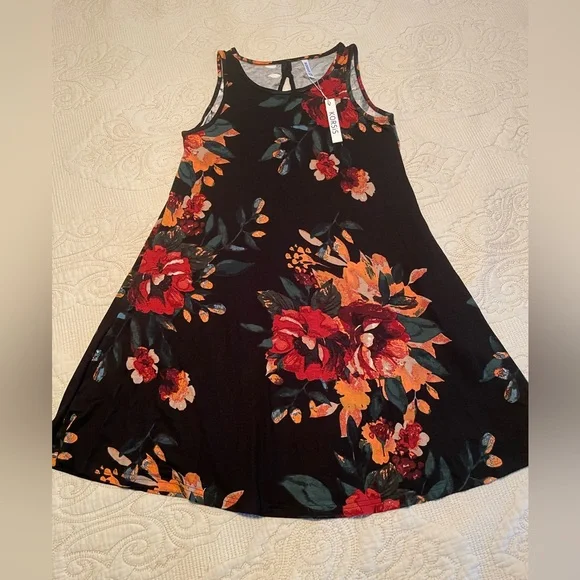 Floral Round Neck T Shirt Dress - Picture 2 of 5